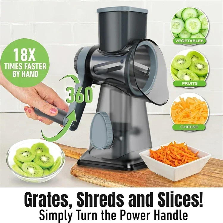 Kitchen Gadgets New 2025 - Rallador de Queso Rotatorio 3 en