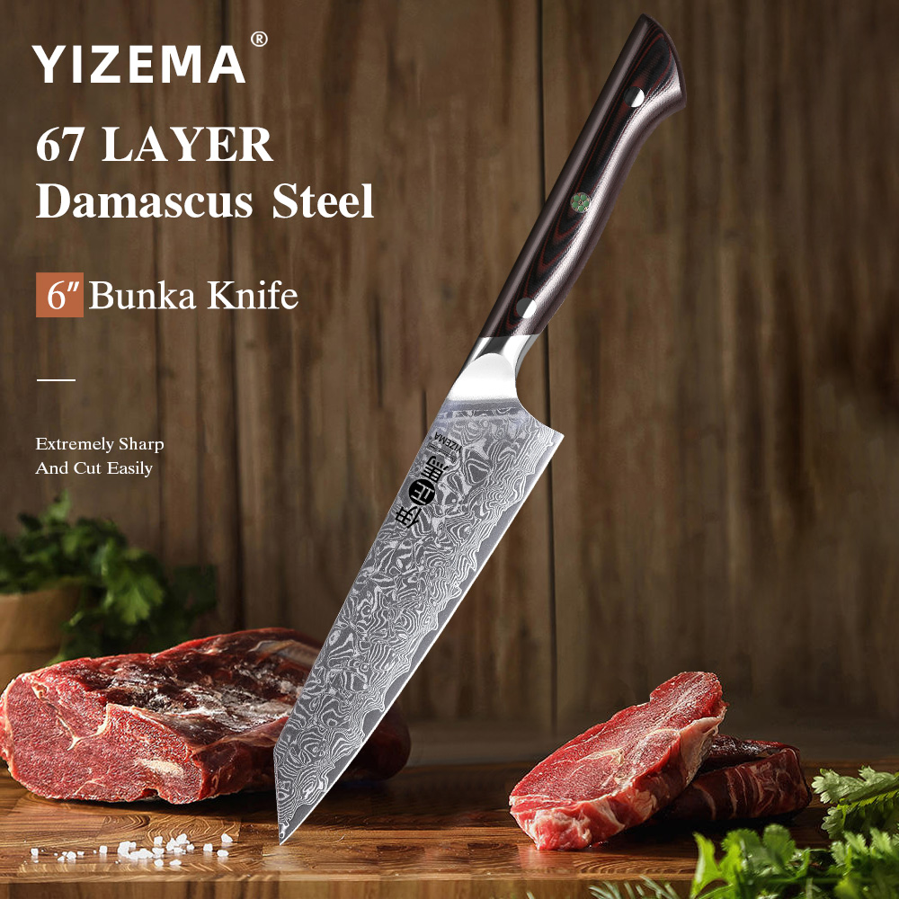Kitchen Gadgets Japanese - Cuchillo Bunka YIZEMA de 6 Pulgadas,